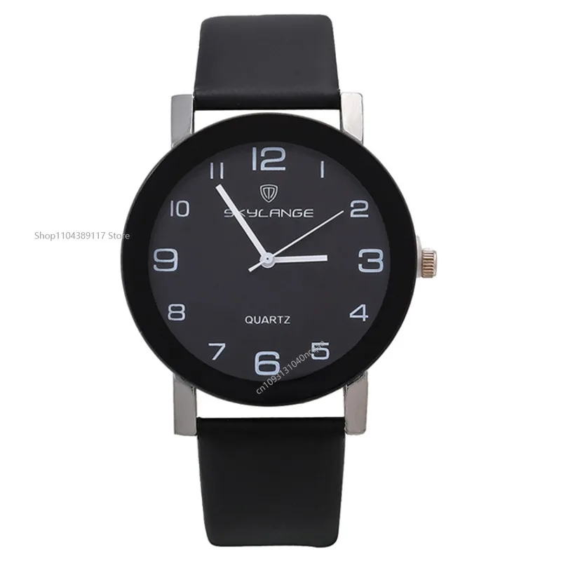 Women Black Watch Hot Sale Leather Band Stainless Steel Analog Quartz Wristwatch Lady Female Casual Watches Womens Watch