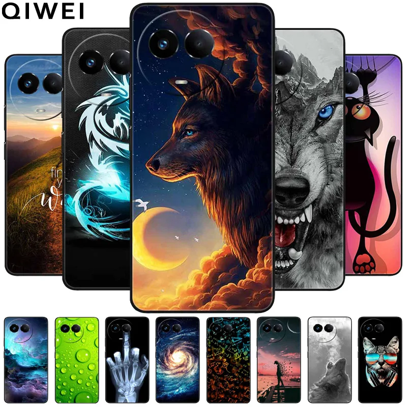Per Realme 11 5G Custodia In Silicone Nero Cool Wolf Soft Tpu Cover Per Telefono Per Realme 11 5G Global Shells Funda Coque Realme11 5G 6.72