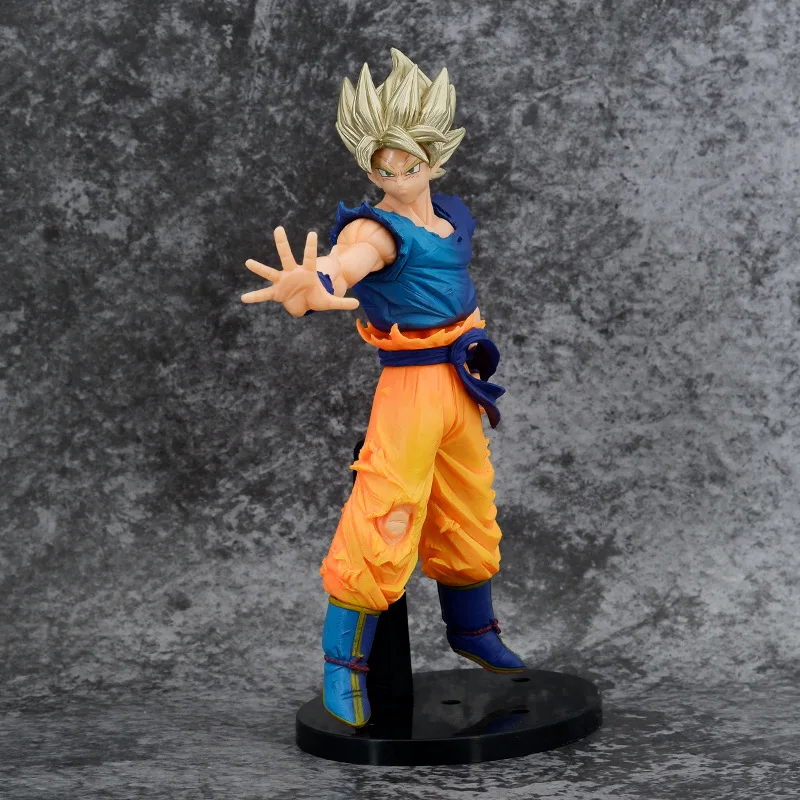 

24.5cm Dragon Ball Z Golden Hair Goku Figure GK Super Saiyan Action Figure Pvc Collection Statue Model Figurine Toy for Gift
