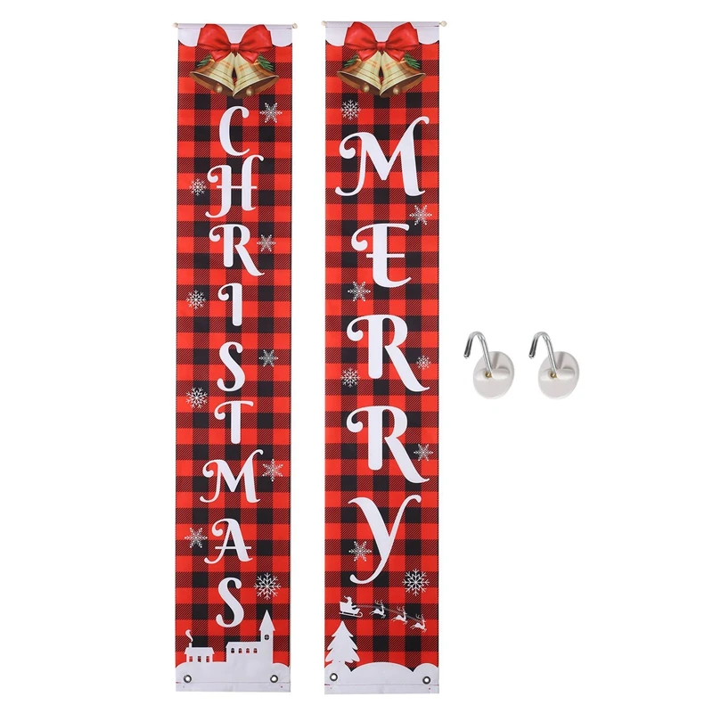 

Christmas Banner, Christmas Decorations Welcome Sign Christmas Porch Sign Hanging For Home Holiday Party Decor