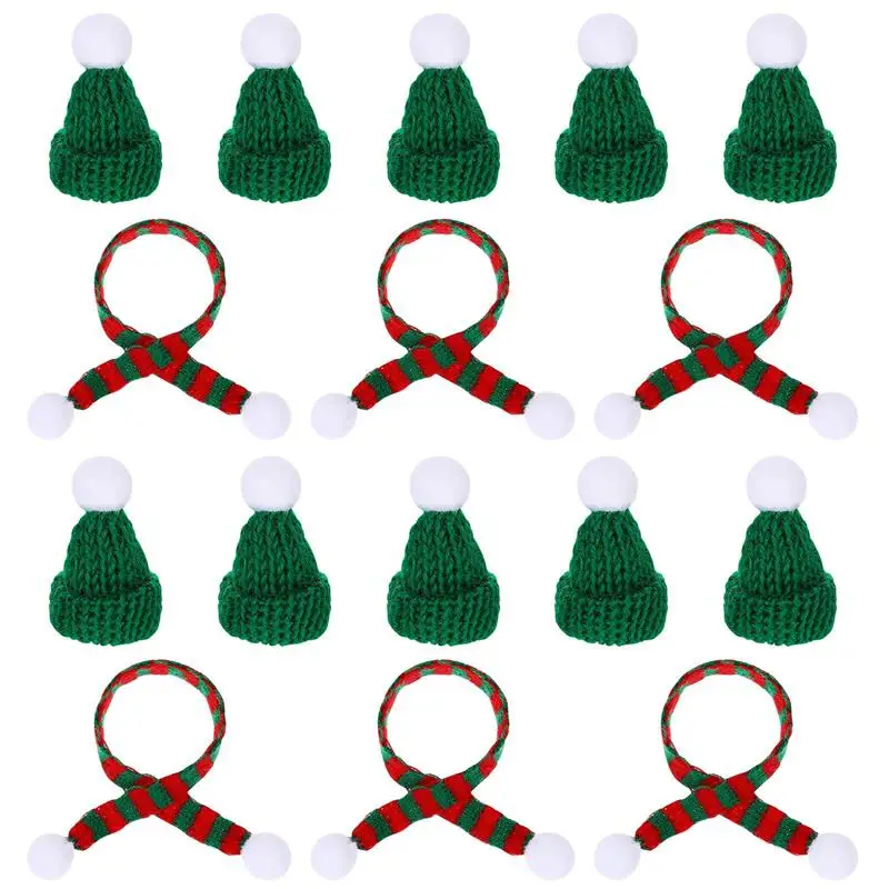 20pcs Christmas Bottle Covers Mini Santa Costume Costume Red Top Santa Mini Christmas