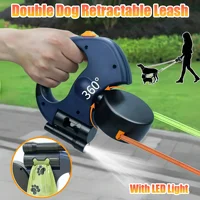 Automatic Retractable Two-End Pet Leash Dog Leash With Flashlight One Tow Two Easy To Walk Your Dog 3