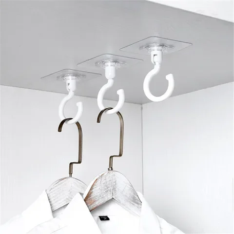 

2Pcs Transparent Hangers Self Adhesive wall Hooks Storage Holders In Bathroom Kitchen Stick on Door Hooks For Keys Towels