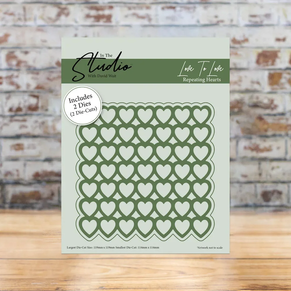 

Металлический трафарет для скрапбукинга с повторяющимися сердцами