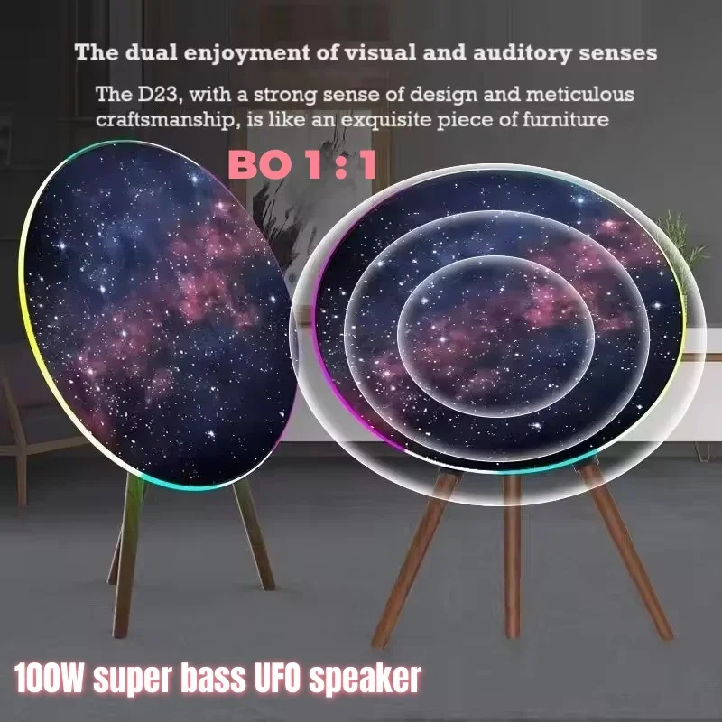 B&O A9 4th Disc-shaped Tabletop Home Theater 100W Super Bass Subwoofer for PC High Power Caixa De Som Bluetooth Speaker TWS/AUX