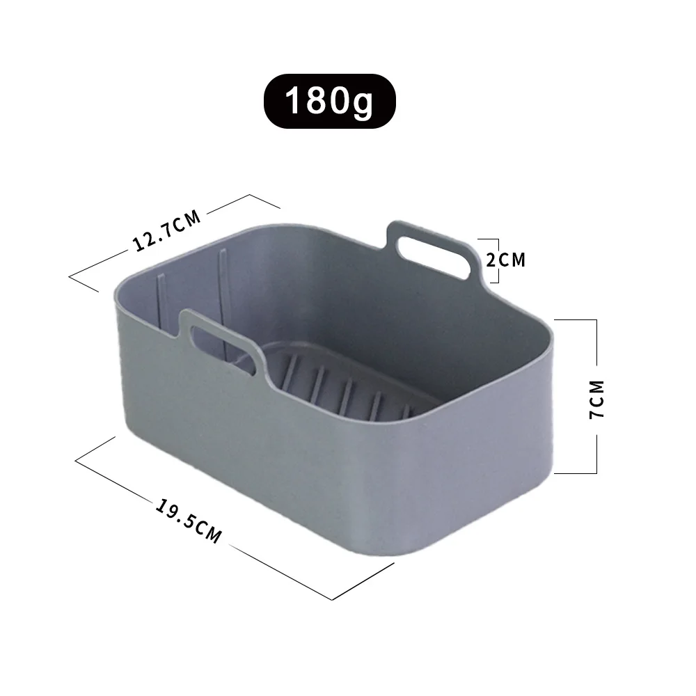 Air Fryer Silicone Pot 19.5cm*12.7cm*7cm Double frying basket fryer Silicone carrying basket Silicone bakeware 6