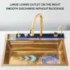 29.5" Gold Smart digital display waterfall sink, 304 Stainless Steel Modern kitchen sink with 5 Water Outlet Modes 5
