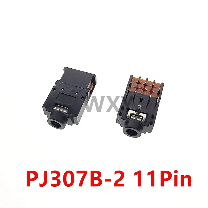 PJ-307 3.5mm 8Pin/11 핀 스테레오 오디오 잭 소켓 PJ307A PJ307B 3.5MM 듀얼 채널 암 헤드폰 커넥터(스위치 포함)