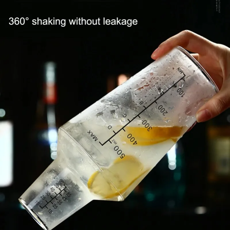500/700ML Cocktail Shaker with Clear Scale Cold Heat Resistant Bartender Mixer Tool for Bar Bartender Tools Cocktail Accessories