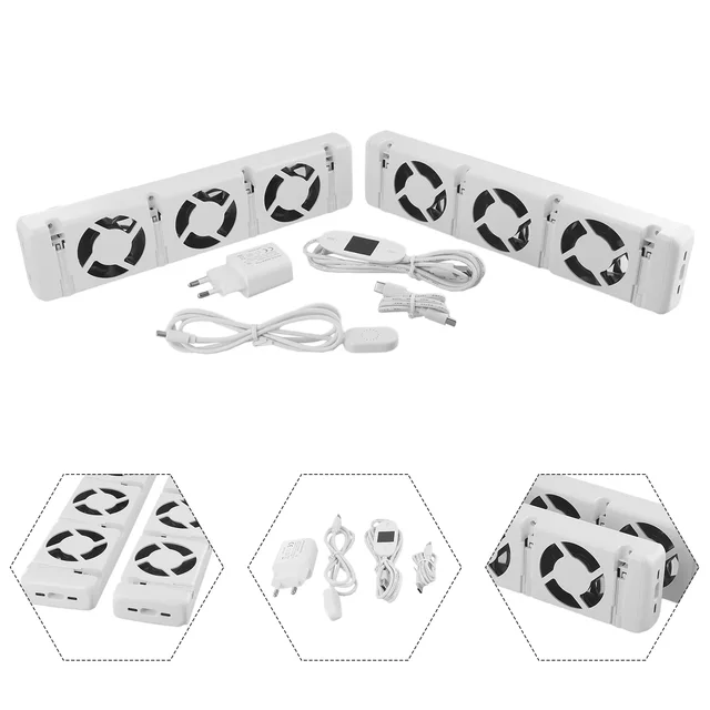 1 Set Radiator Fan Smart Radiator Booster Extension Set Ventilator Fan Promote Hot Air Circulation Warm Home Automatic On Off 1
