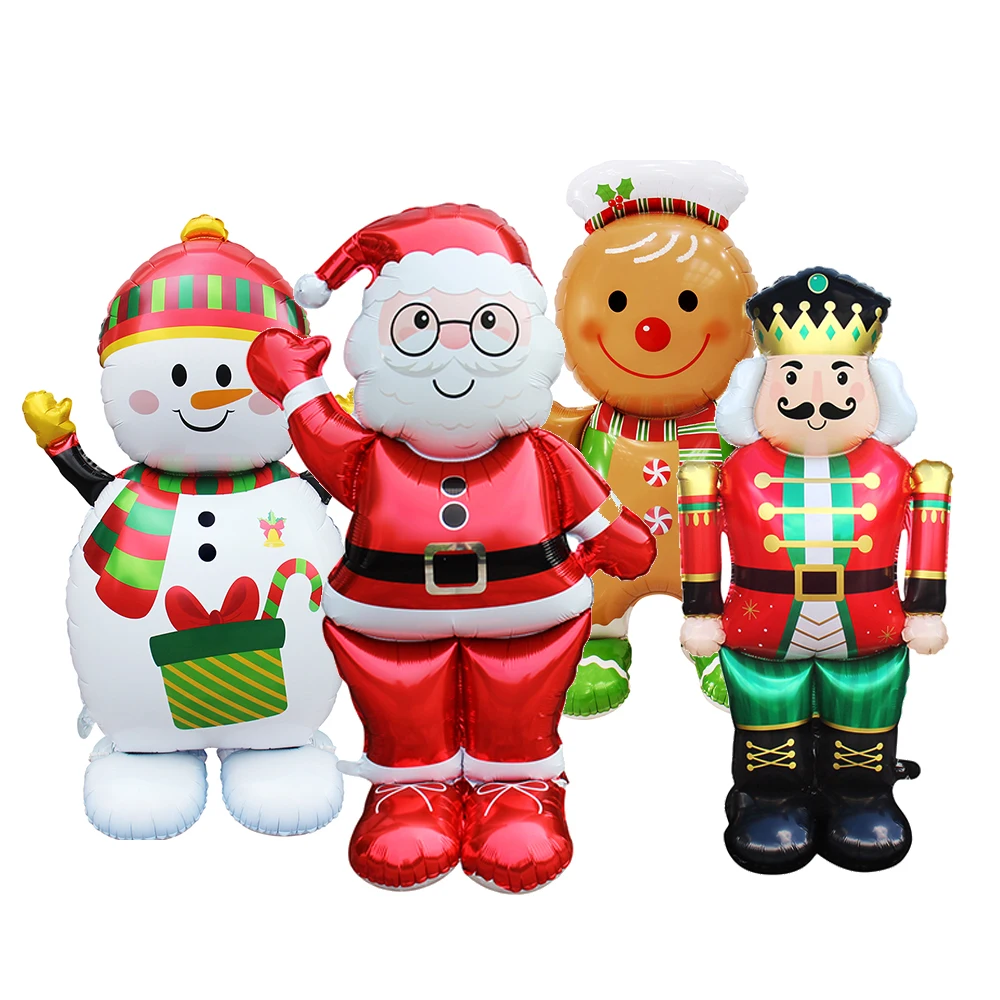 Weihnachtsdekorationen, extra groß, stehend, Weihnachtsmann, Rentier, Schneemann, Folienballons, Weihnachtsfeier, Neujahr 2024, Navidad-Zubehör – Detail 12