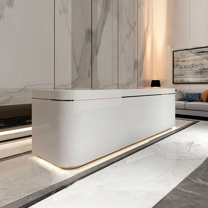 Hotels Front Reception Desks Beauty Lectern Drawer Shipping Mall Counter Office School Commercial Rezeption Office Furniture