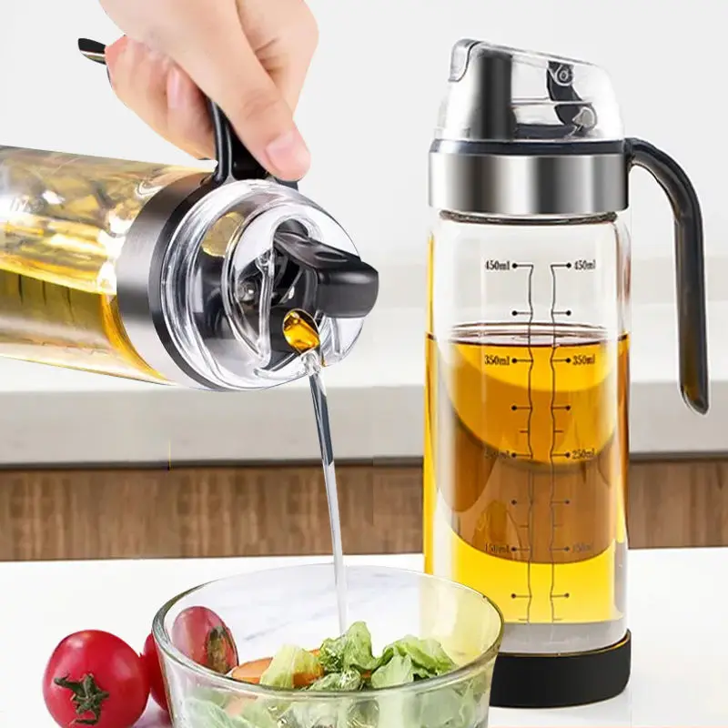 High Borosilicate Anti-leakage Oil Pot Glass Oil Bottle Home Kitchen Seasoning Soy Sauce Vinegar Pot Tank Automatic oil pot