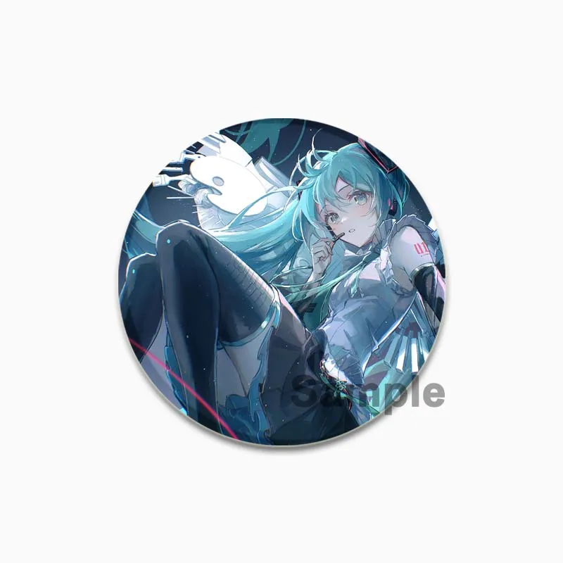 Enamel Pins Hatsune Miku Cartoon Figure Brooches for Collar Backpack Hat Accessory 44/58mm