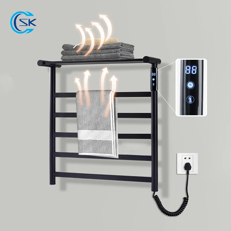 110V/220V Digital Display Electric Towel Warmer.Wall Mounted Electric Towel  Rack.Smart Touch Towel Dryer. Heated Bath Towel Rail