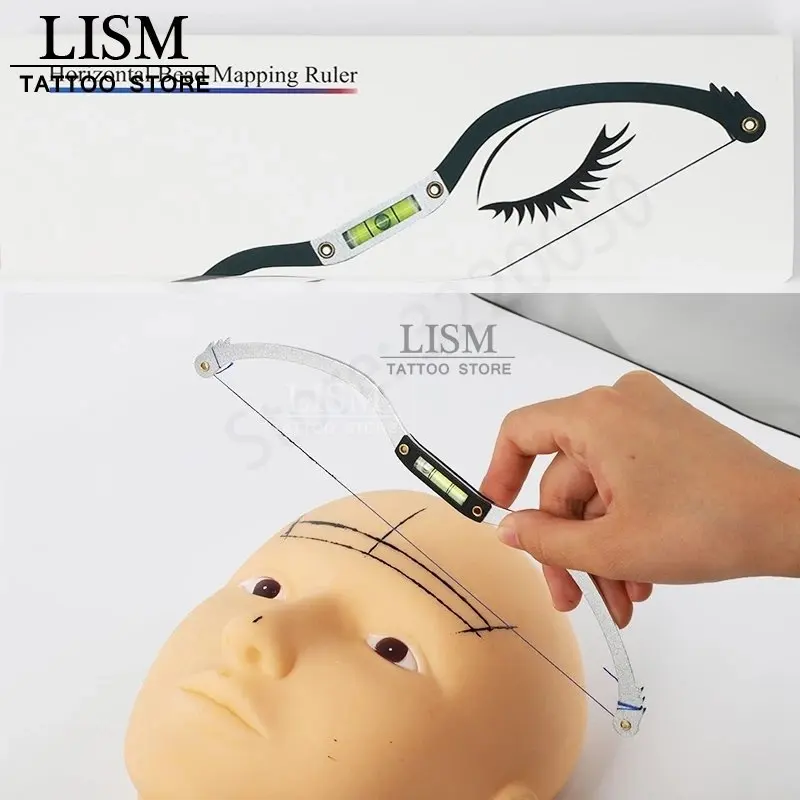 

Микроблейдинг, быстрая горизонтальная линейка, измерительная линейка для создания карты бровей, предварительно чернильная Татуировка Pmu, микроблейдинг