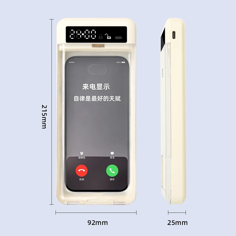 Transparent Phone Lock Box with Display Screen Self-Discipline Device Smart Timer Phone Lock Box for Student Phone Time Manager