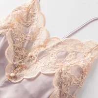 Backless Cross Pajamas For Women Sexy Ice Silk Beautiful Back Suspender Shorts With Chest Pads Sleepwear - Image 5