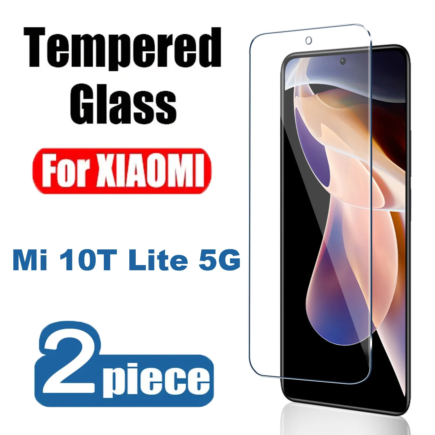 

2PCS Tempered Glass For Xiaomi Mi 10T Lite 5G Screen Protectors Glass Films
