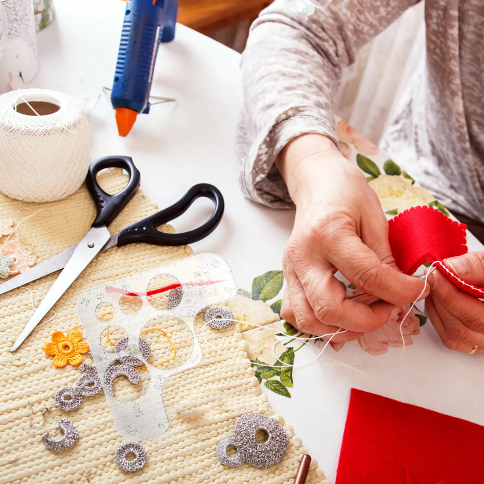 아크릴 원형 코너 자, 투명 아크릴 커팅 템플릿, DIY 공예용 라운드 코너 자