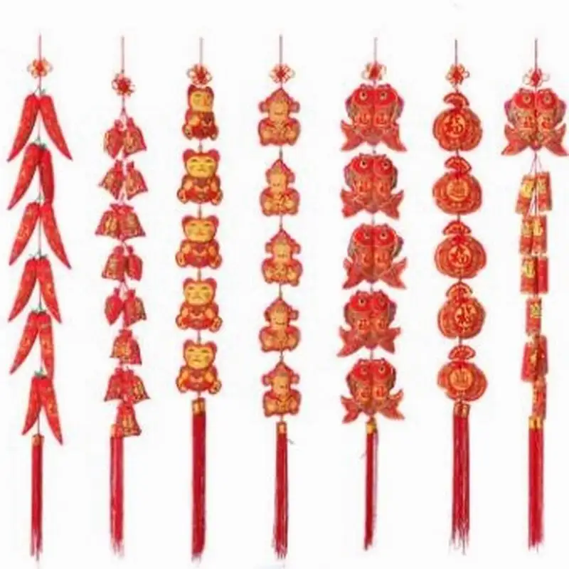 Chinese New Year Decorations 2023 Spring Festival Hanging Pendants Red Lucky Bags Door Street Pendant Traditional Door Ornament