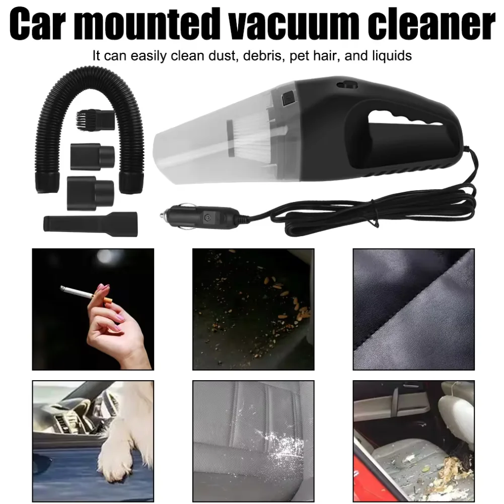 Dust Cleaner with 5M Cable Car Vacuum Cleaner Dry Wet Dual Use Mini Dust Collector Auto Vacuum for Vehicle Home Cleaning