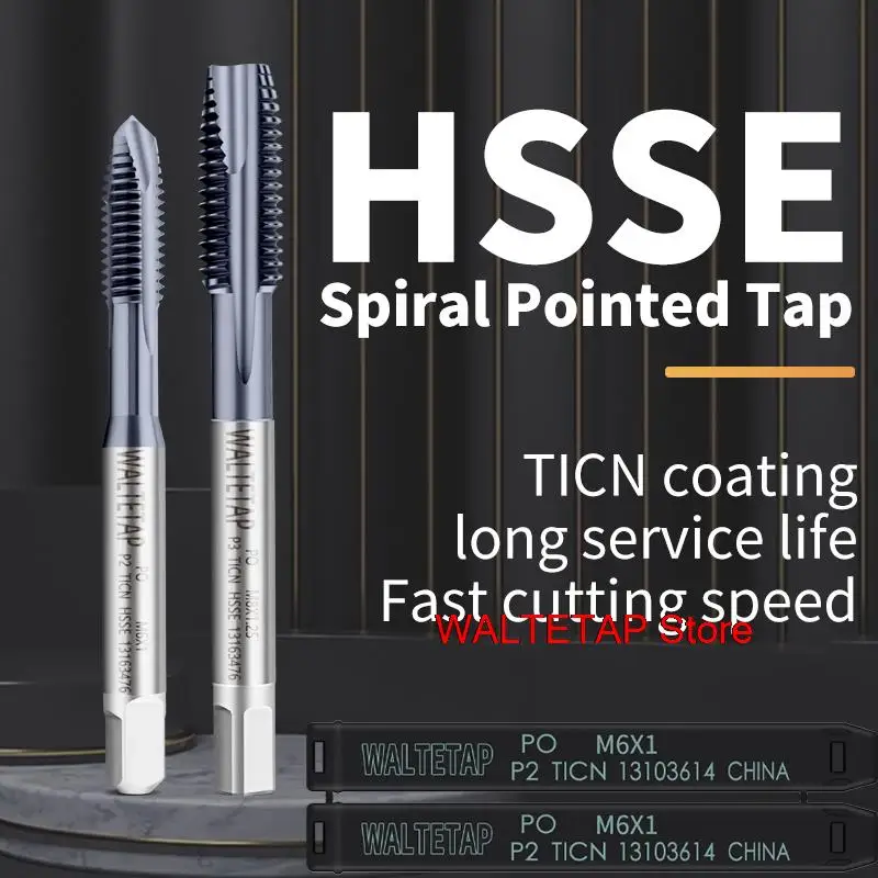 

WALTETAP HSSE-M35 JIS Standard Metric With TICN Spiral Pointed Tap M2 M2.5 M3 M4 M5 M6 M8 M10 M12 Machine Screw Thread Taps