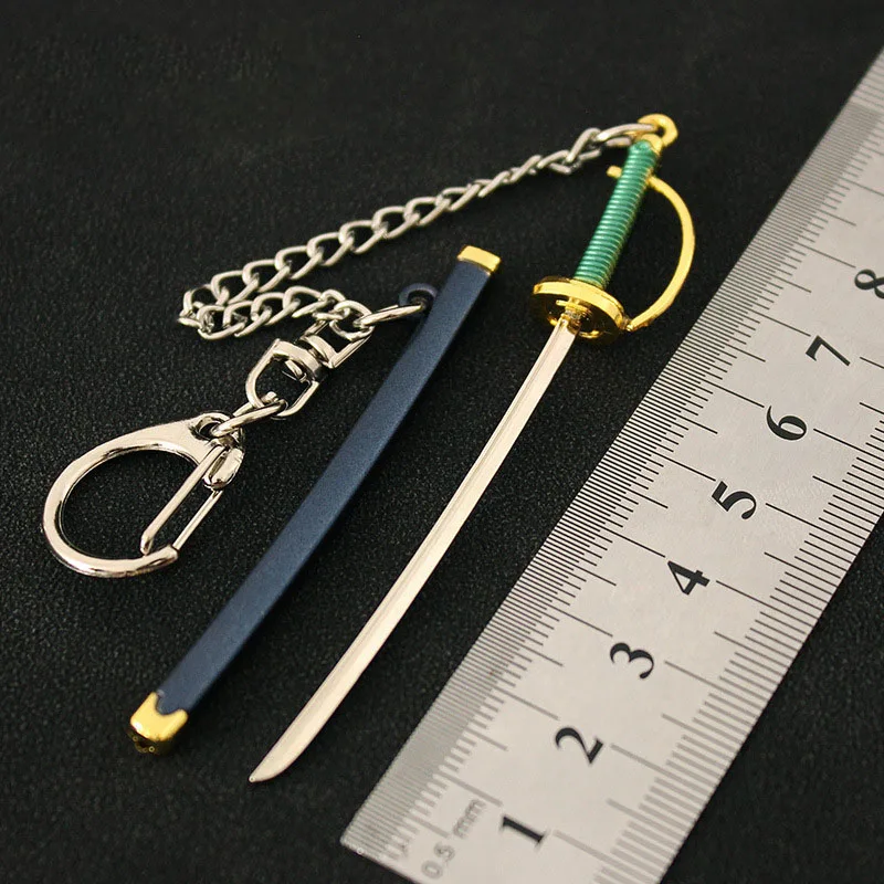 9cm One Piece Shanks Weapon Mini Scabbard Toy Keychain Anime Metal Collection Decoration Katana Toys for Children Birthday Gifts