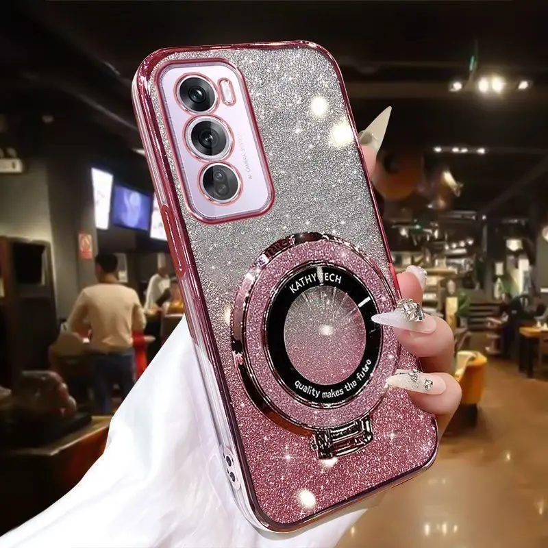OPPO Reno 12 Pro Sparkling Magnetic Ring Protective Case