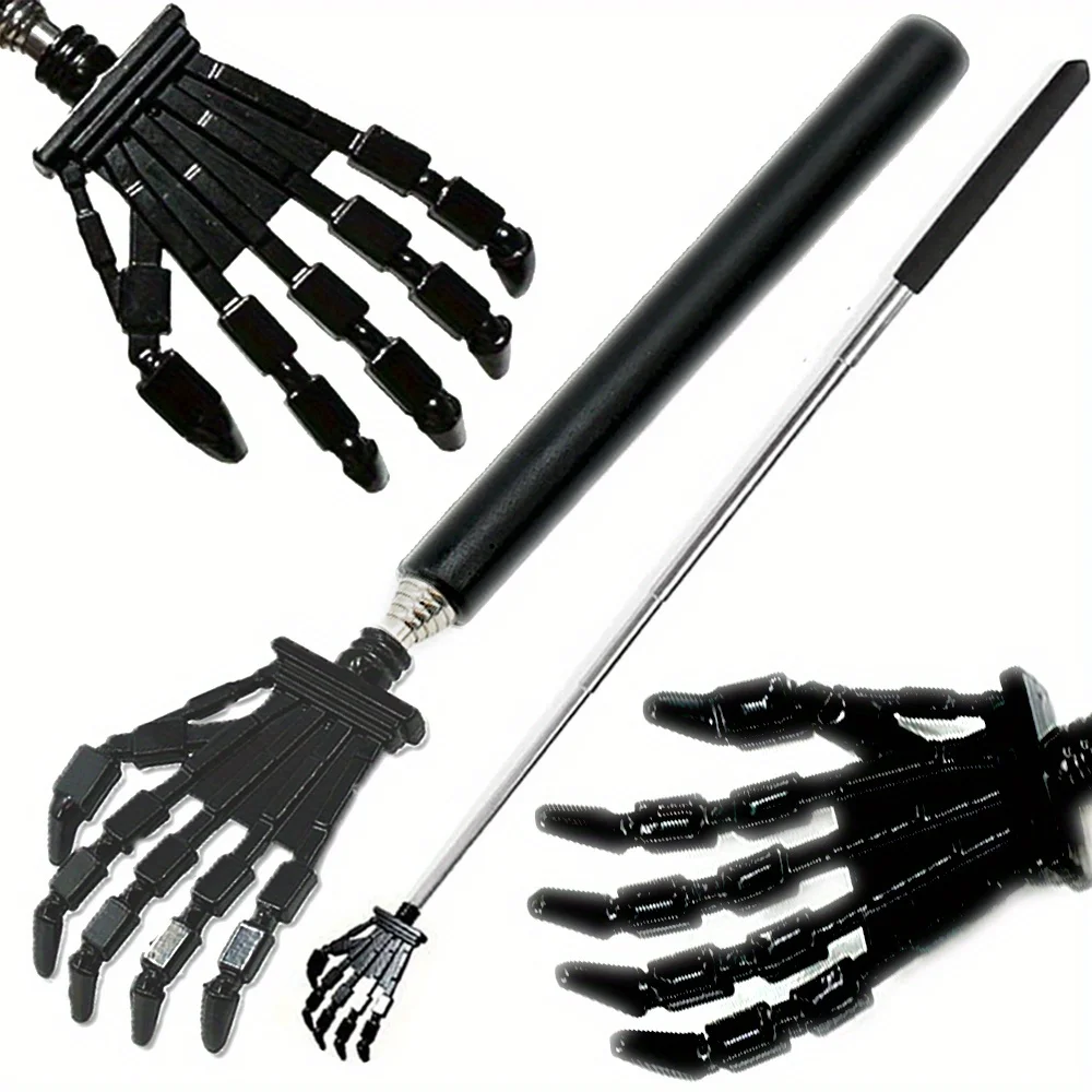 Lager Sized Skeleton Hand Back Scratcher Hand Massager Portable Extendable Stainless Steel Telescoping Massage Tool Perfect Gift