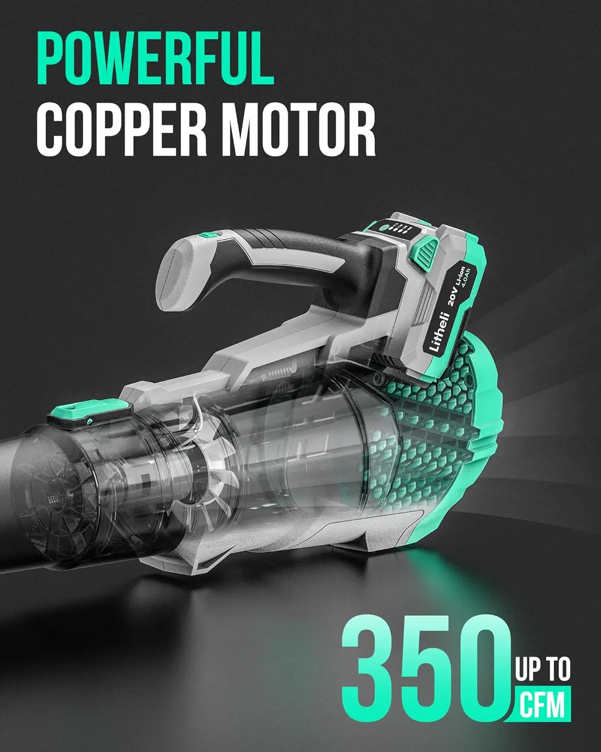 20V Cordless 350 CFM 85 MPH Battery Variable Speeds Leaf Blower for Cleaning Leaves Dust Snow Lawn Yard