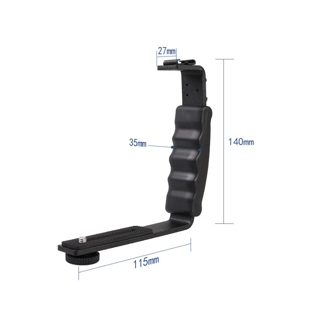 Description Picture 3 of itemCamera Stand L-shaped Angle 2Shoe Flash Bracket DV Bracket Tray Dual Cold Shoe Flash Bracket for OSMO Mobile 3/4 Handheld Gimbal