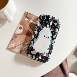 Chic Bunny Rabbit Grip Tok Phone Case with Wave TPU Soft Design - Samsung S23 (Black)