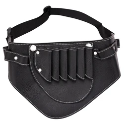 Elegant PU Leather Hairdressing Scissor Holster with Adjustable Belt (Black)
