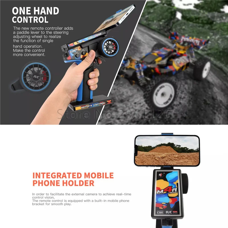 80KM/H High Speed Brushless RC Car 2.4G 1:12 4WD Aluminum Alloy Material Hydraulic Shock Absorber Climbing Radio Control Car Toy 4