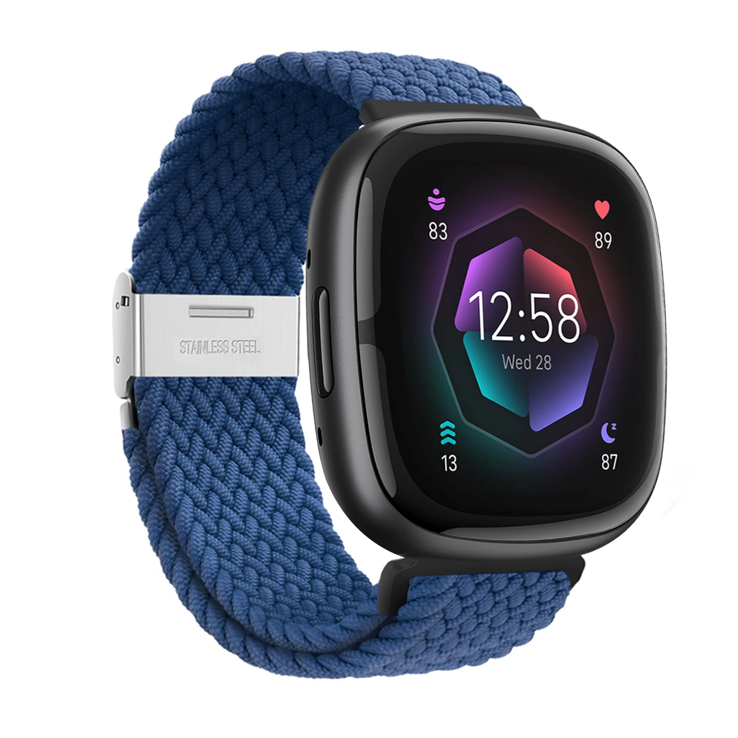 

Плетеные полосы, совместимые с браслетом Fitbit Sense 2/1 / Fitbit Versa 4/3, с регулируемым металлическим замком