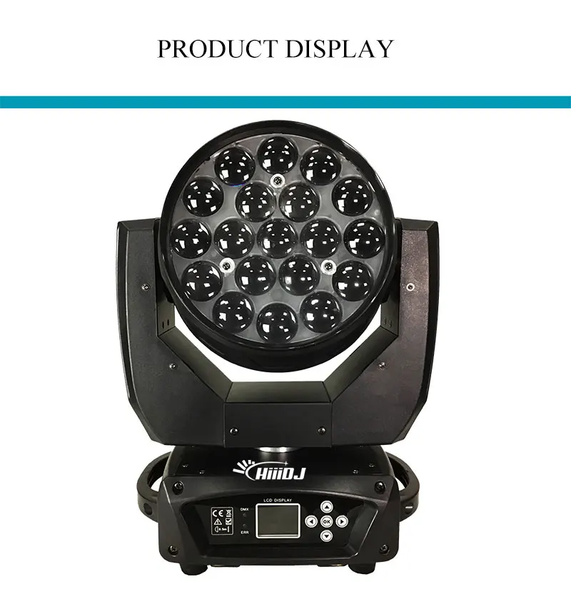 Description Picture 4 of item1-4Pcs Zoom Lyre Wash Dmx 19X15W RGBW 4in1 Flightcase Wash Zoom Rgbw Moving Head Light Stage Spotlight Dj Nightclub Disco
