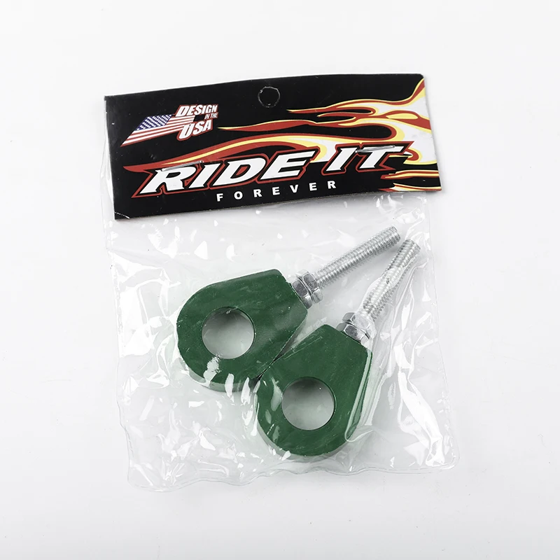 Motorcycle Chain Tensioner Pulley 110cc 125cc 140cc Aluminum Chain Tensioner Adjuster Dirt Bike Pit ATV Motorcycle Scooter 12mm or 15mm Rear Wheel axle hole