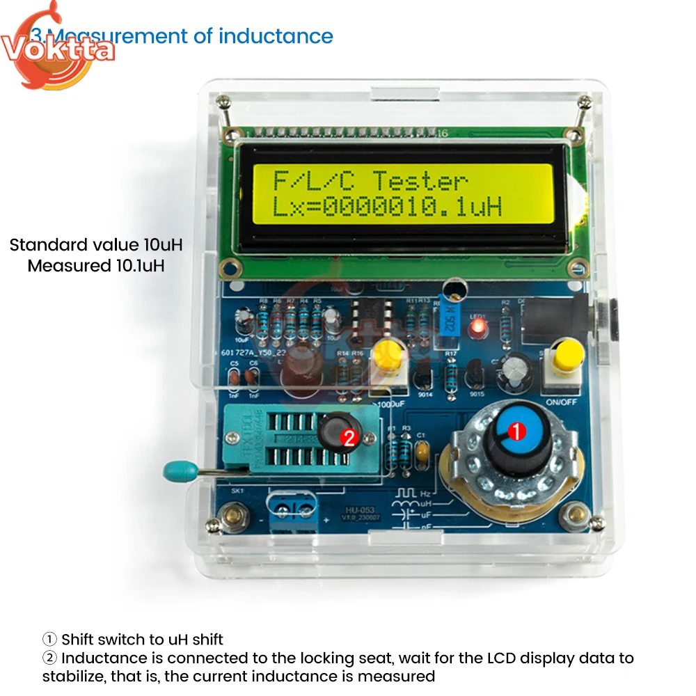 DC5V LCD Frequency Meter Digital Transistor Tester Resistance Capacitance Meter Tester Inductance Measurement Electronic DIY Kit 4