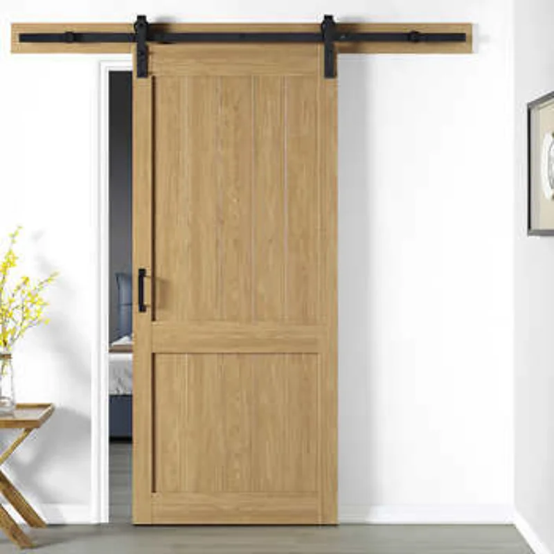 

Factory Soundproof Interior Door Beige Wood Door Wooden Sliding Barn Doors for bedroom