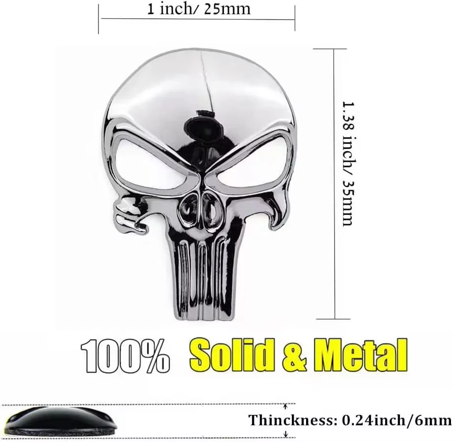 Gun Sticker 3D Skull Metal for Gun AR15 AK47 M4 M16 AR10 Glock G17 G19 G43x Airsoft Rifle Pistol Gun Accessories