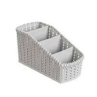 1pc Imitation Rattan Storage Basket Multi-grid Storage Box Desktop Cosmetics Box Creative Household Goods Storage Basket 5
