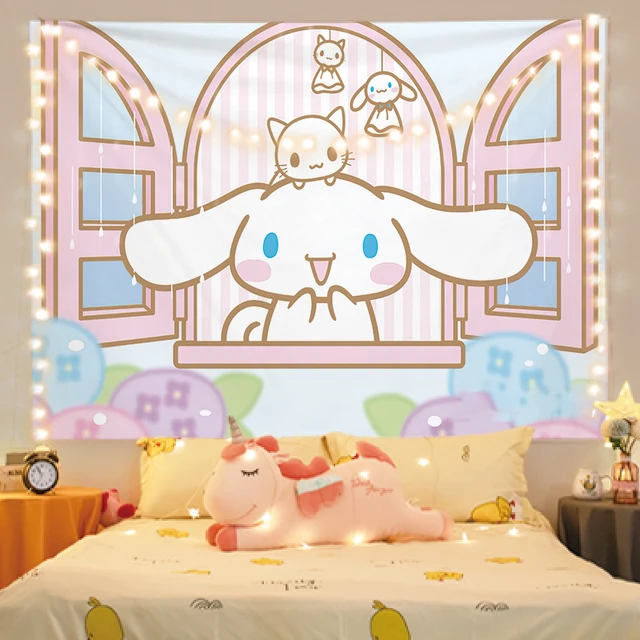 Introducing Sanrios Cinnamoroll Kawaii Anime Plush Tapestry: A Perfect Blend of Cuteness and Comfort