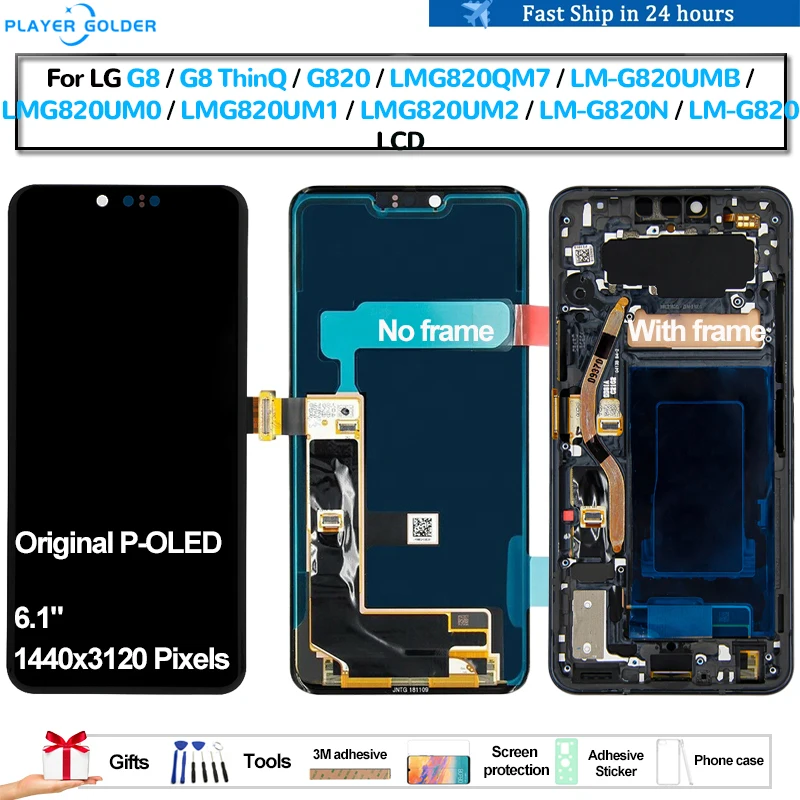 Originale P-Oled Per Lg G8 Thinq G820 G820N Muslimex G820Um2 G820Umb Pantalla Display Lcd Touch Panel Screen Digitizer Assembly