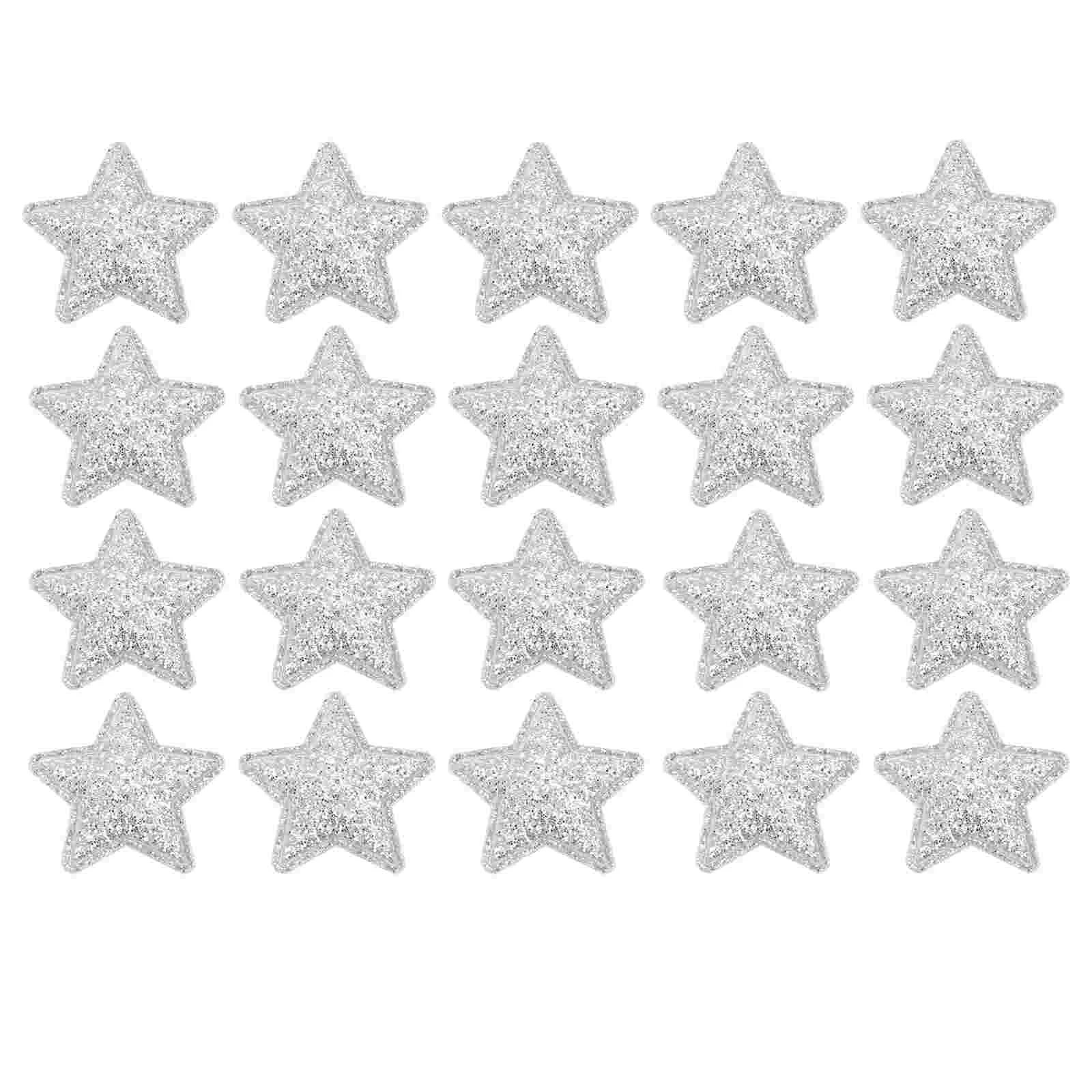 

100 PCS Pentagram Patch Star Iron Appliques Decor Cloth Accessories Embroidered
