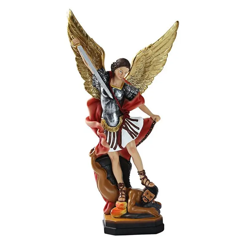 

San Miguel Arcangel Statue Colored Archangel Michael Statue Figurine San Miguel Arcangel Statue Michael Archangel Defeated