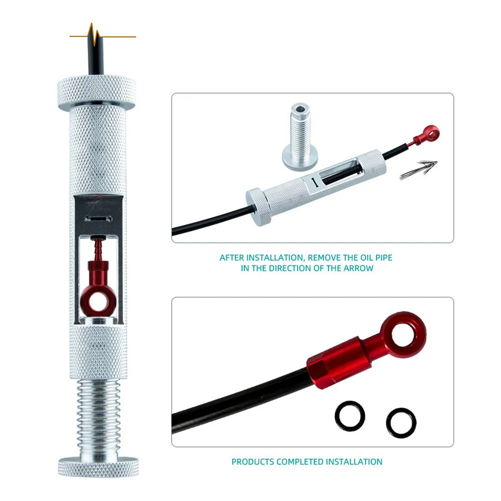 

Hydraulic Brakes Upgrade Your E bike Brake System with Durable Aluminum Brake Handle and Oil Needle Installation Tool