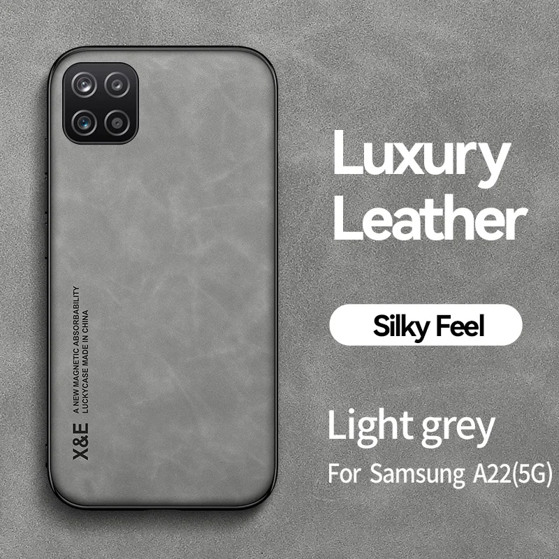 Leather Magnetic Car Holder Back Cover with Metal Plate