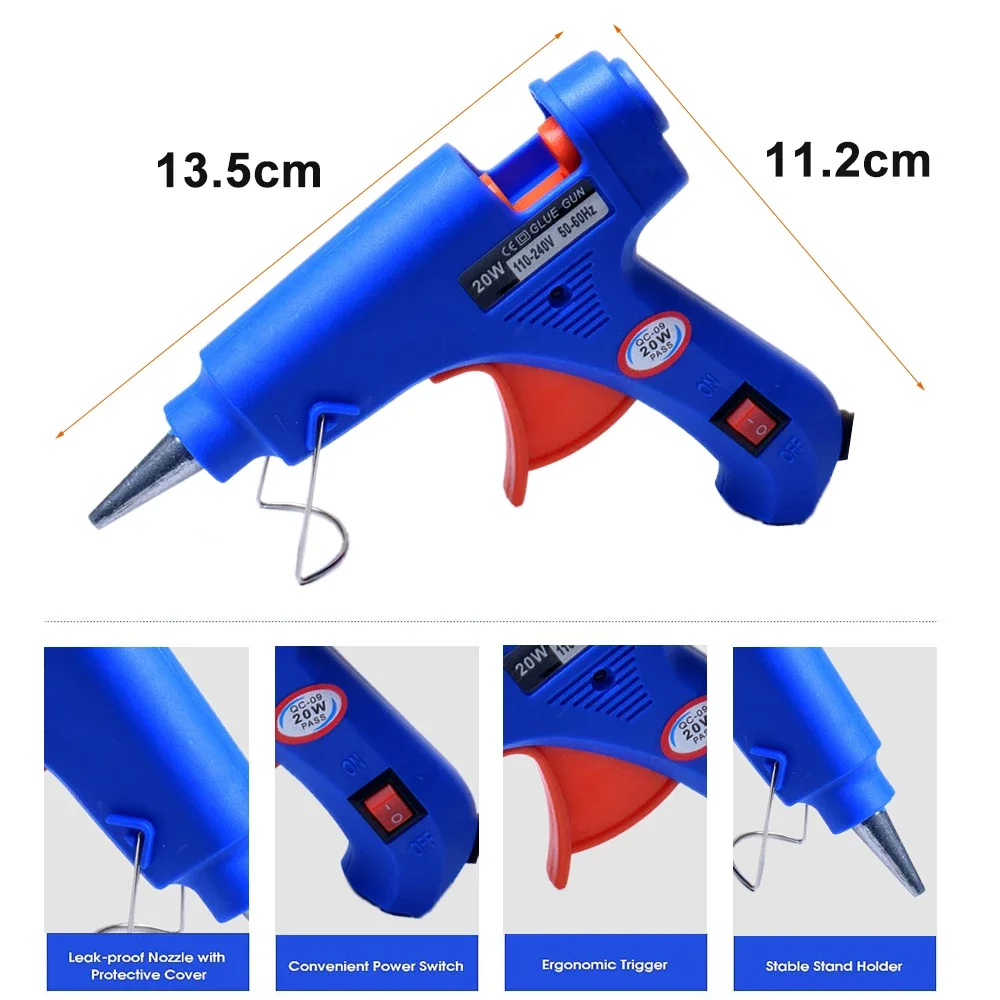 20W EU Hot Melt Glue Gun 7mm Glue Sticks DIY Electric Tool