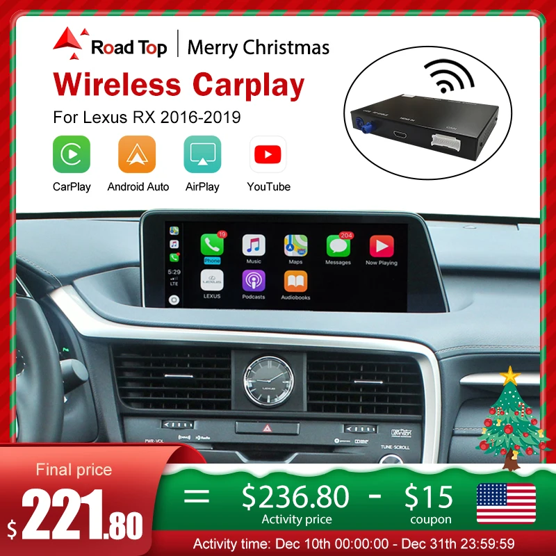 Wireless CarPlay for Lexus RX 2016 2019, with Android Auto Mirror Link